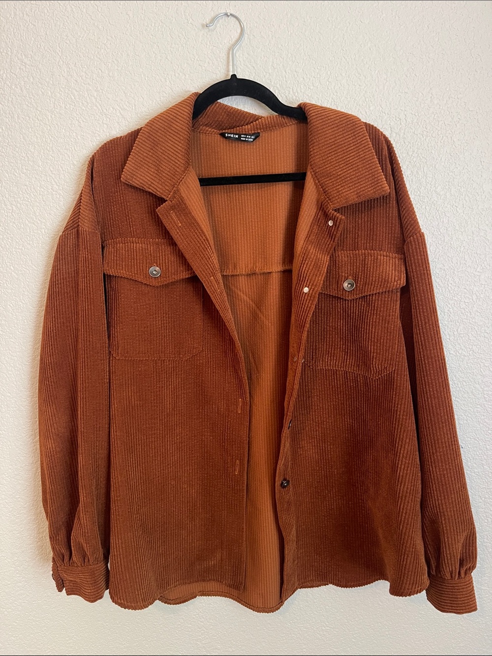 Rust Orange Corduroy Shacket
